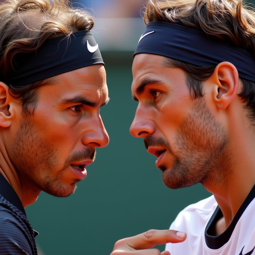 Nadal và Thiem trong trận chung kết Roland Garros 2019