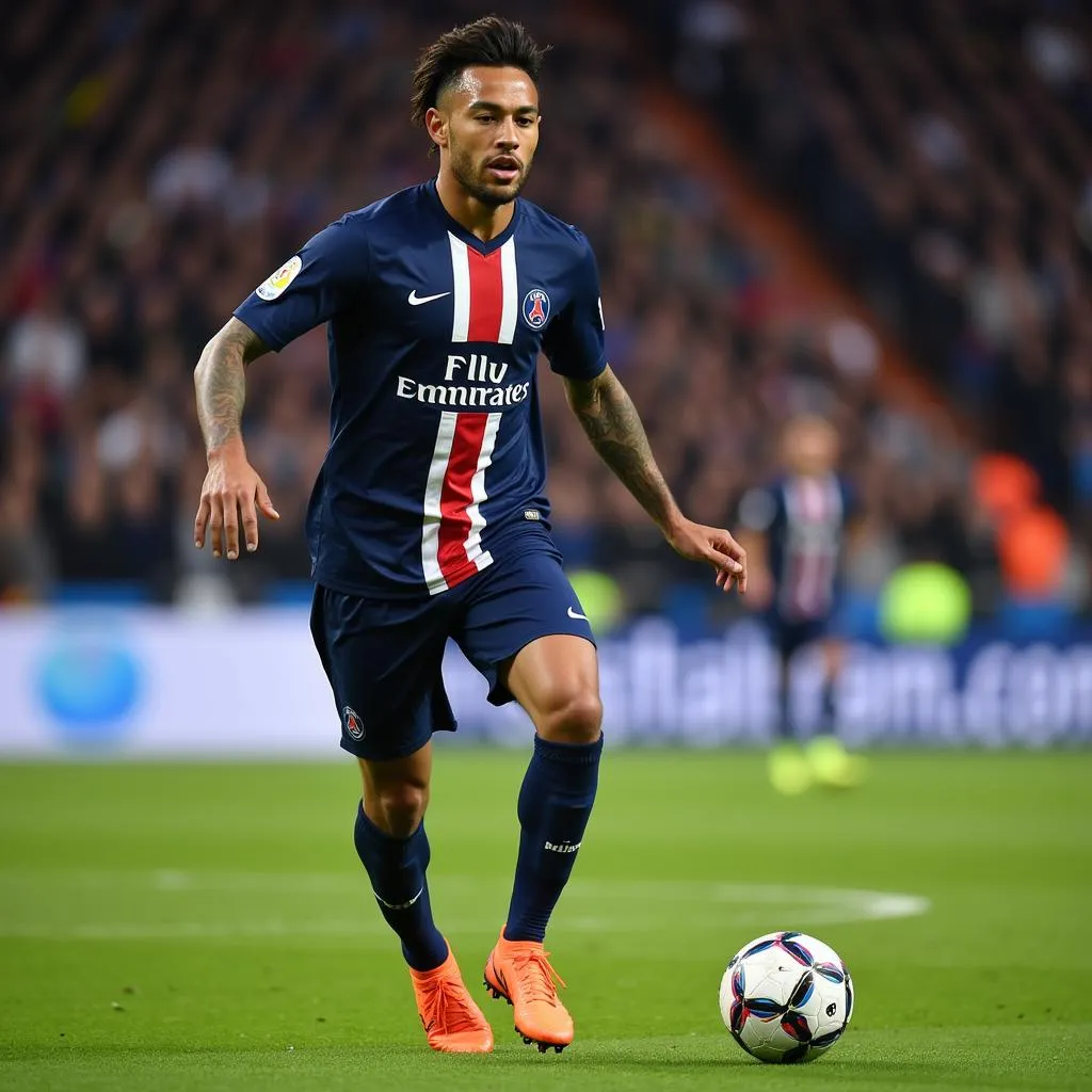 Neymar showcases his exceptional skills during the PSG match