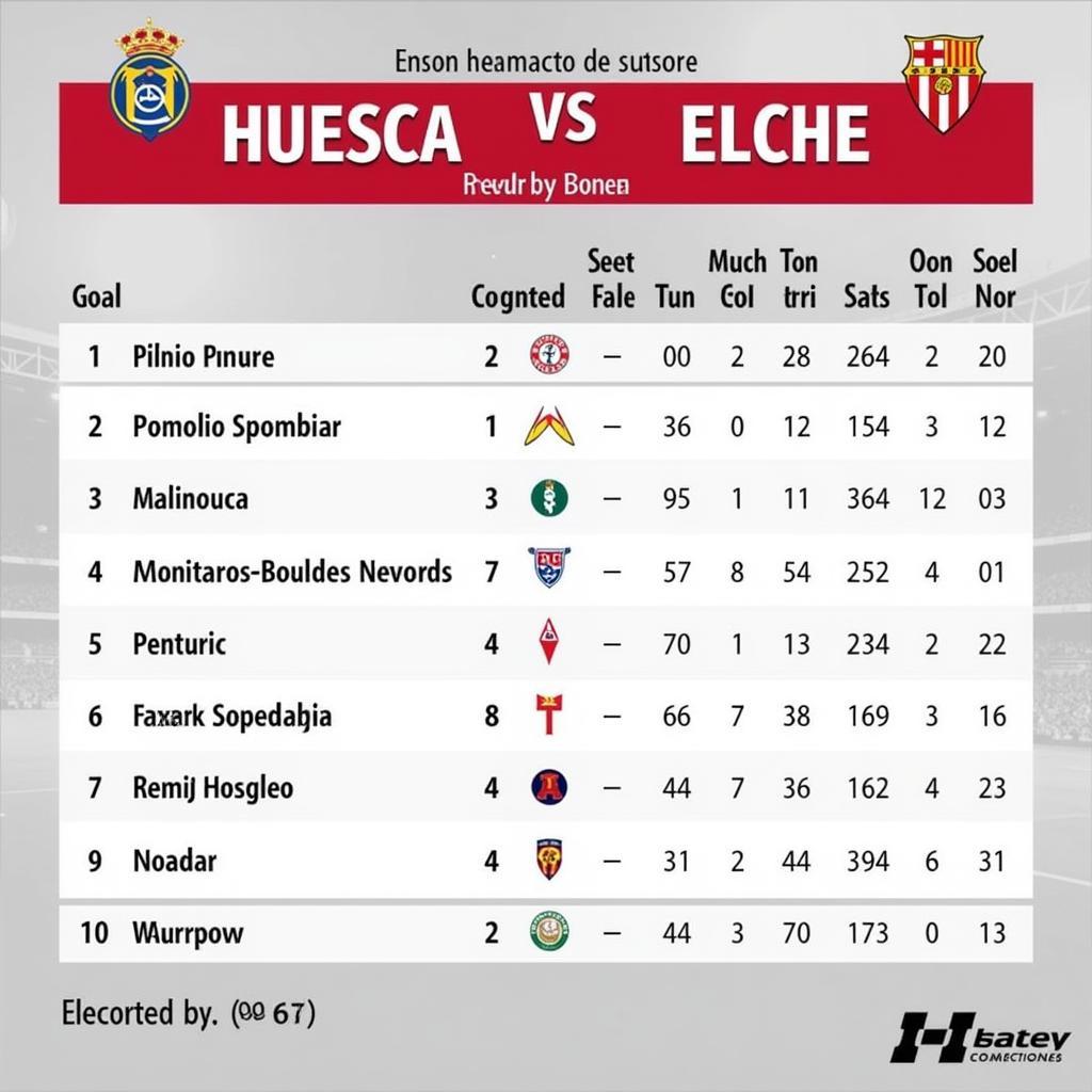 Lịch sử đối đầu giữa Huesca và Elche