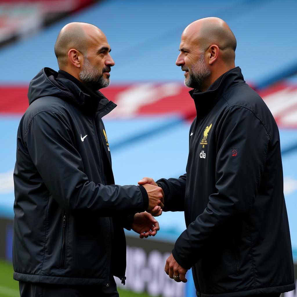 Pep Guardiola và Jurgen Klopp bắt tay