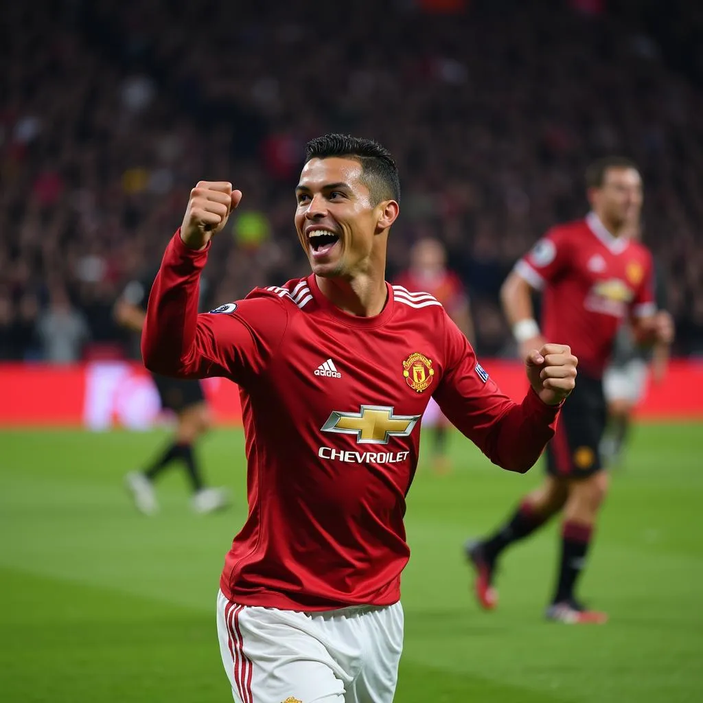 Cristiano Ronaldo ghi bàn cho Manchester United