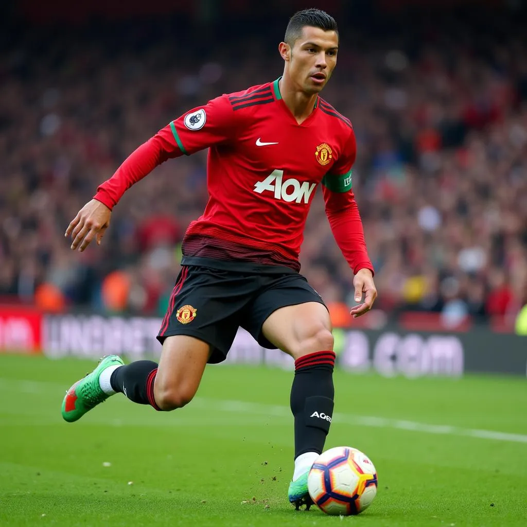 Hình ảnh Ronaldo khi còn thi đấu cho Manchester United