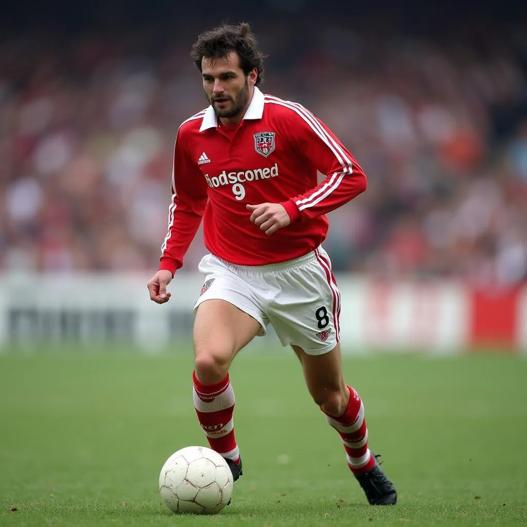 Roy Keane playing for Nottingham Forest in the early stages of his career