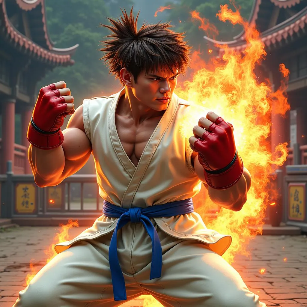 Ryu performing a powerful Shoryuken