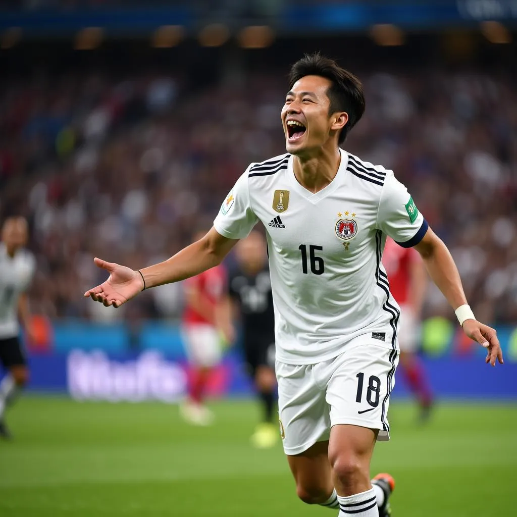 Son Heung-min ăn mừng bàn thắng Iran vs Korea