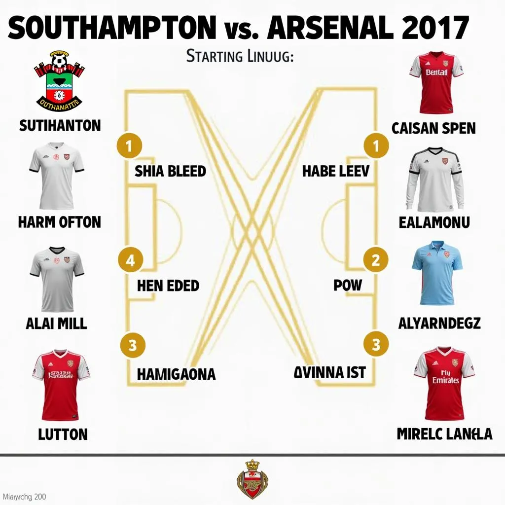 Đội hình ra sân Southampton vs Arsenal 2017