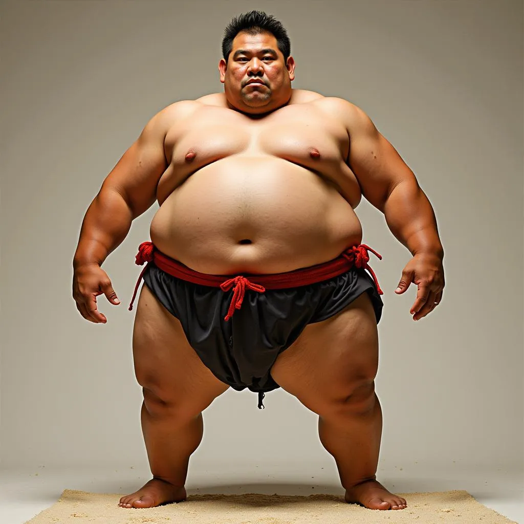 Đô vật Sumo với thân hình đồ sộ