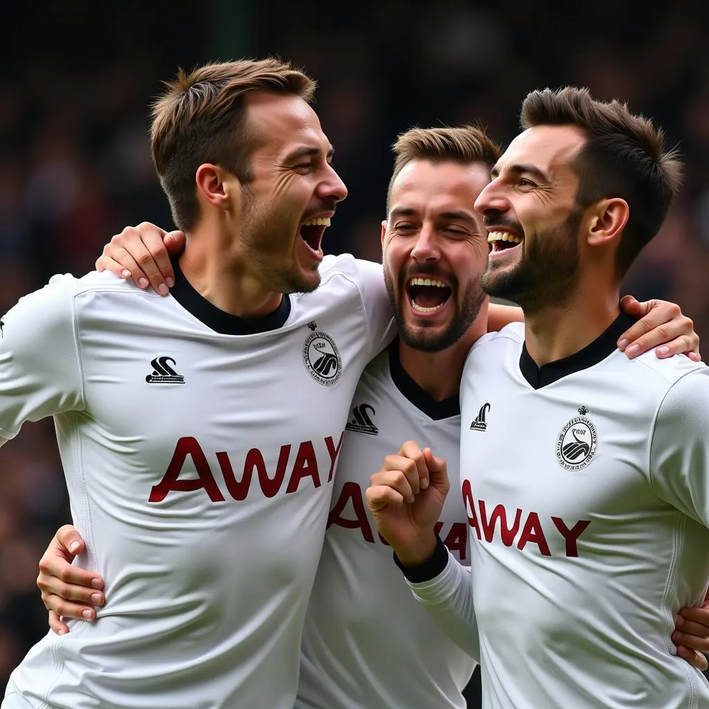 Cầu thủ Swansea City ăn mừng bàn thắng