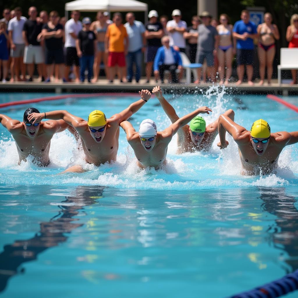 The most exciting swimming relay race