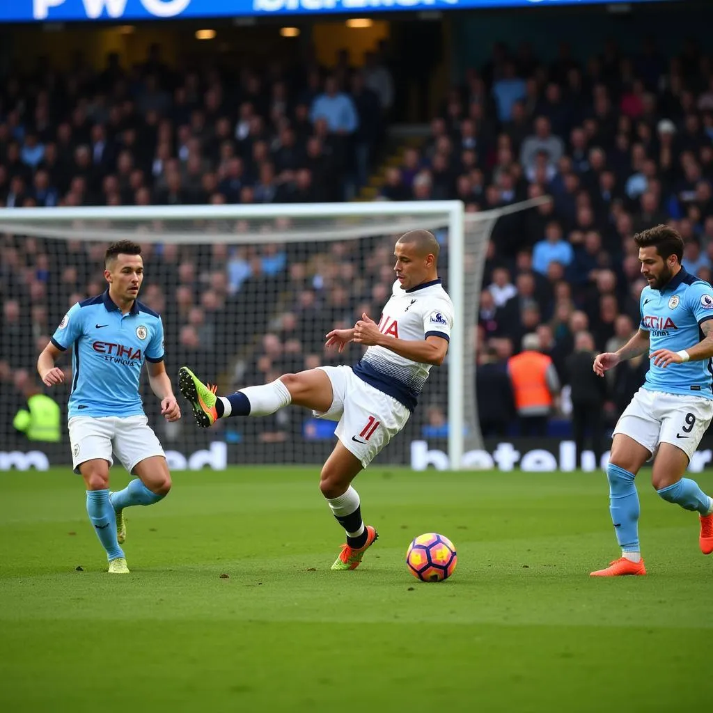 Tottenham tấn công về phía khung thành Man City