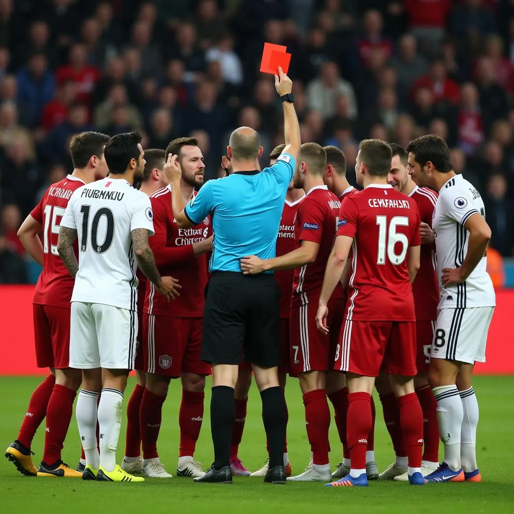 Controversy surrounding a red card decision