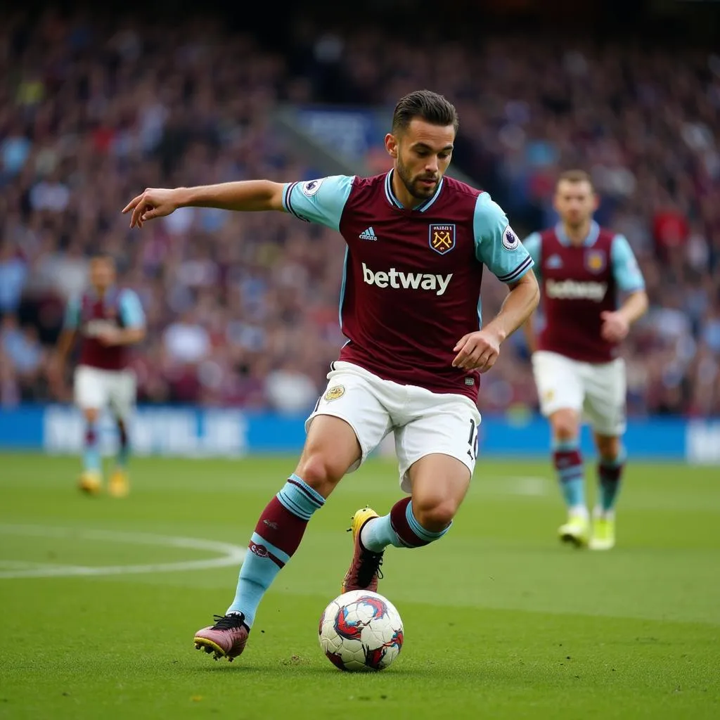 Cầu thủ West Ham United thi đấu trên sân nhà London Stadium