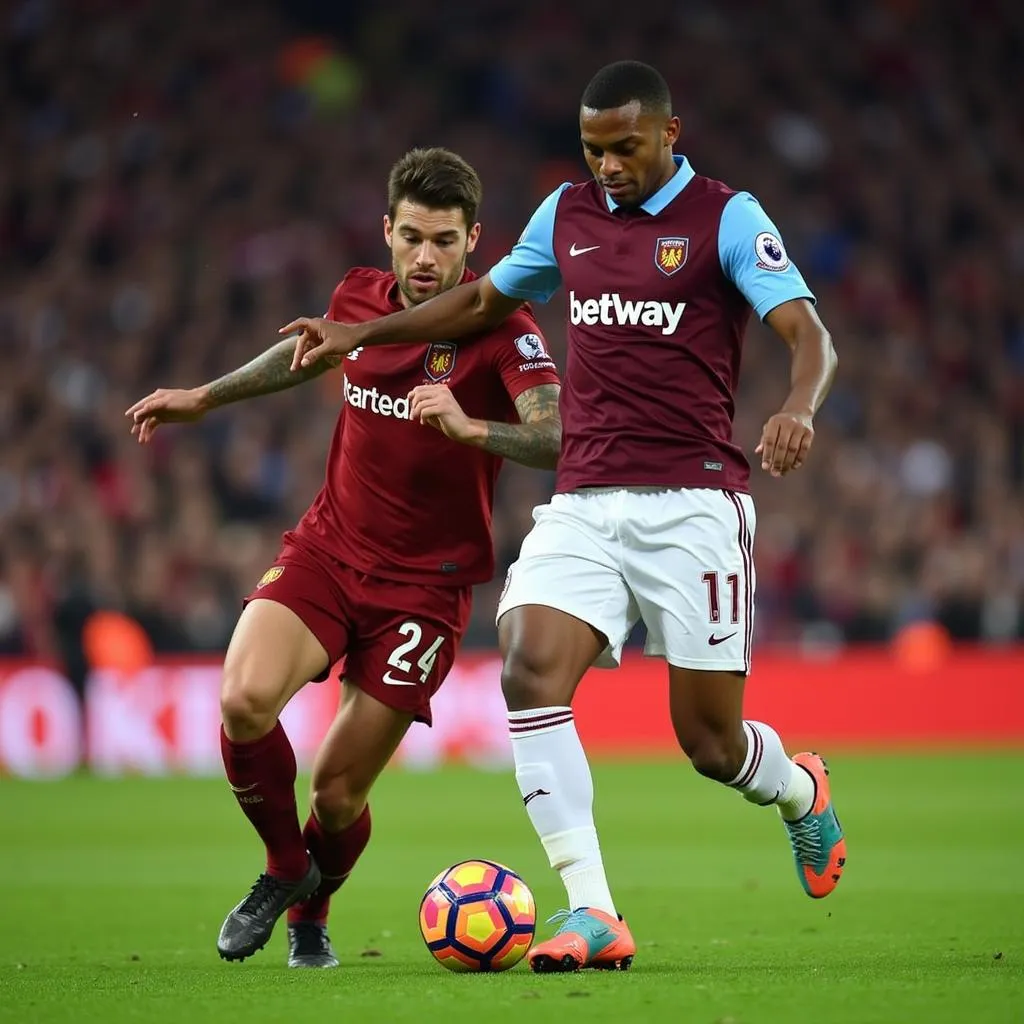 West Ham and Liverpool battling it out at the London Stadium