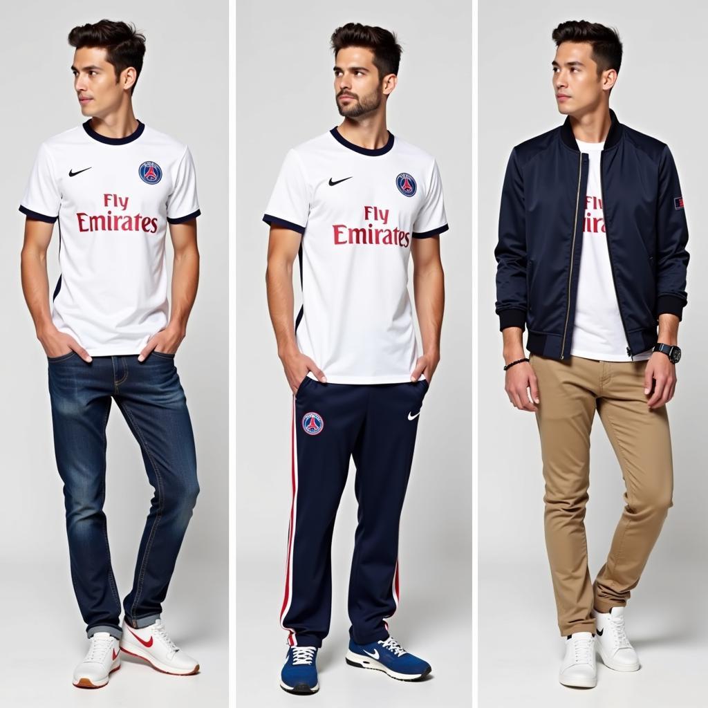 Phối đồ với áo PSG trắng