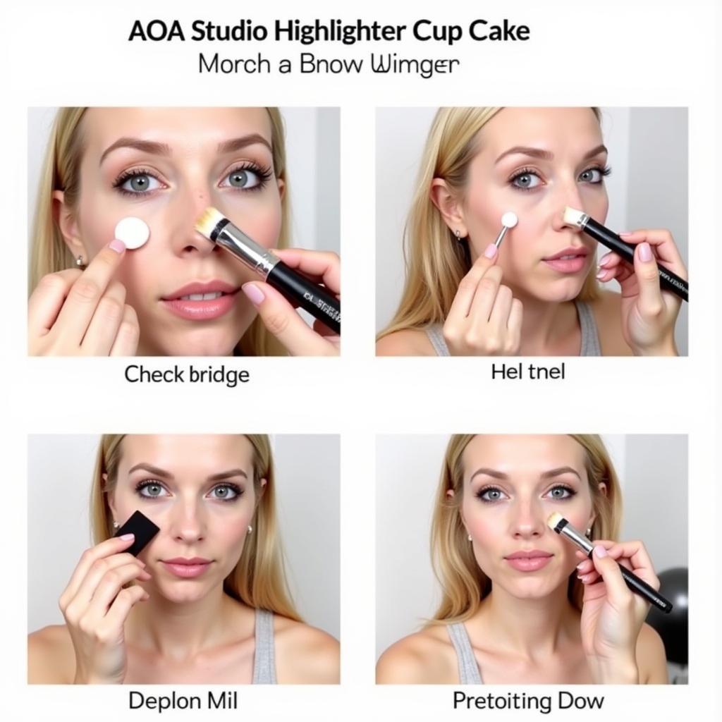 Cách sử dụng AOA Studio Highlighter Cup Cake