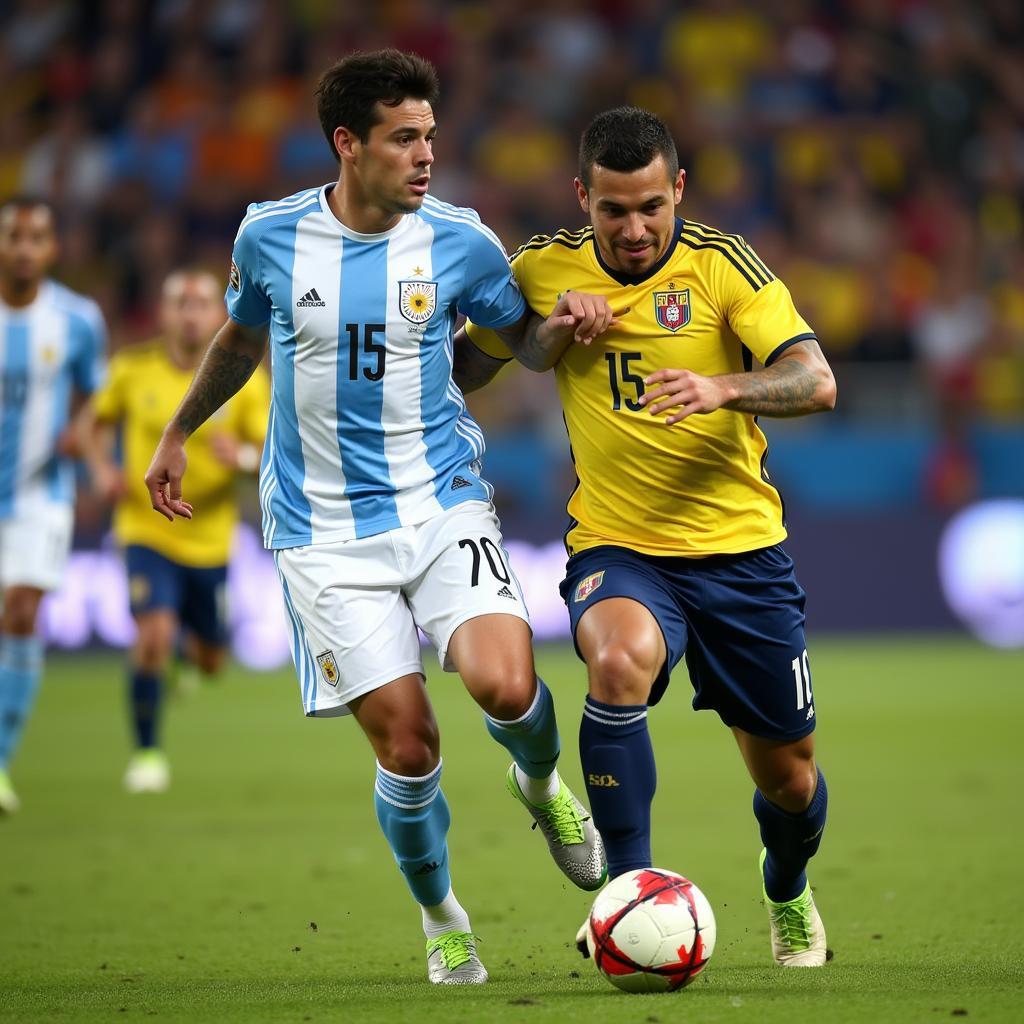 Argentina và Colombia trong một pha tranh chấp quyết liệt