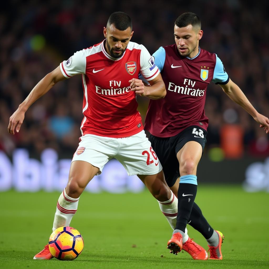 Tranh chấp giữa sân Arsenal vs Aston Villa