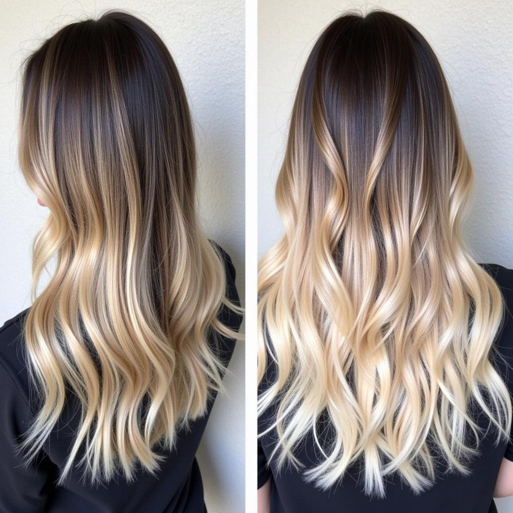 So sánh Blonde Highlights và Ombre