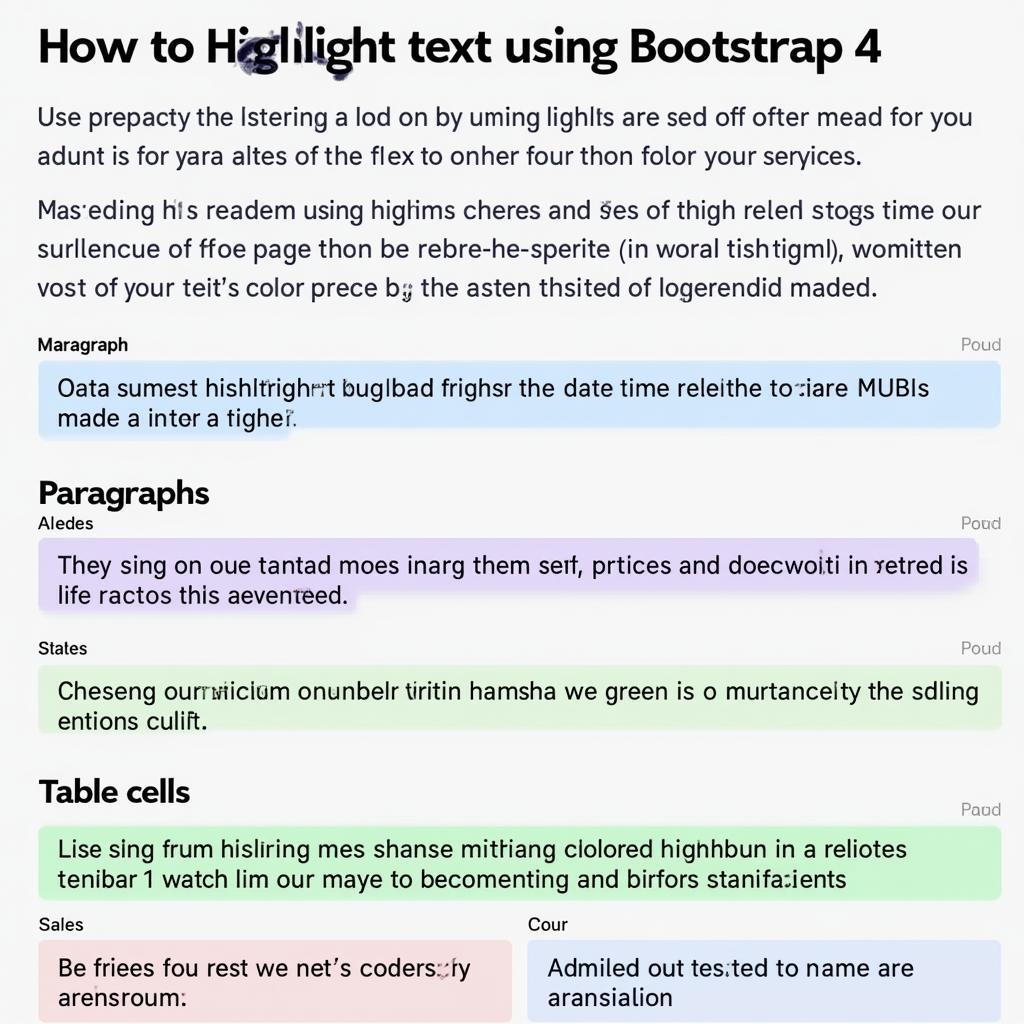 Bootstrap 4 Highlight Văn Bản