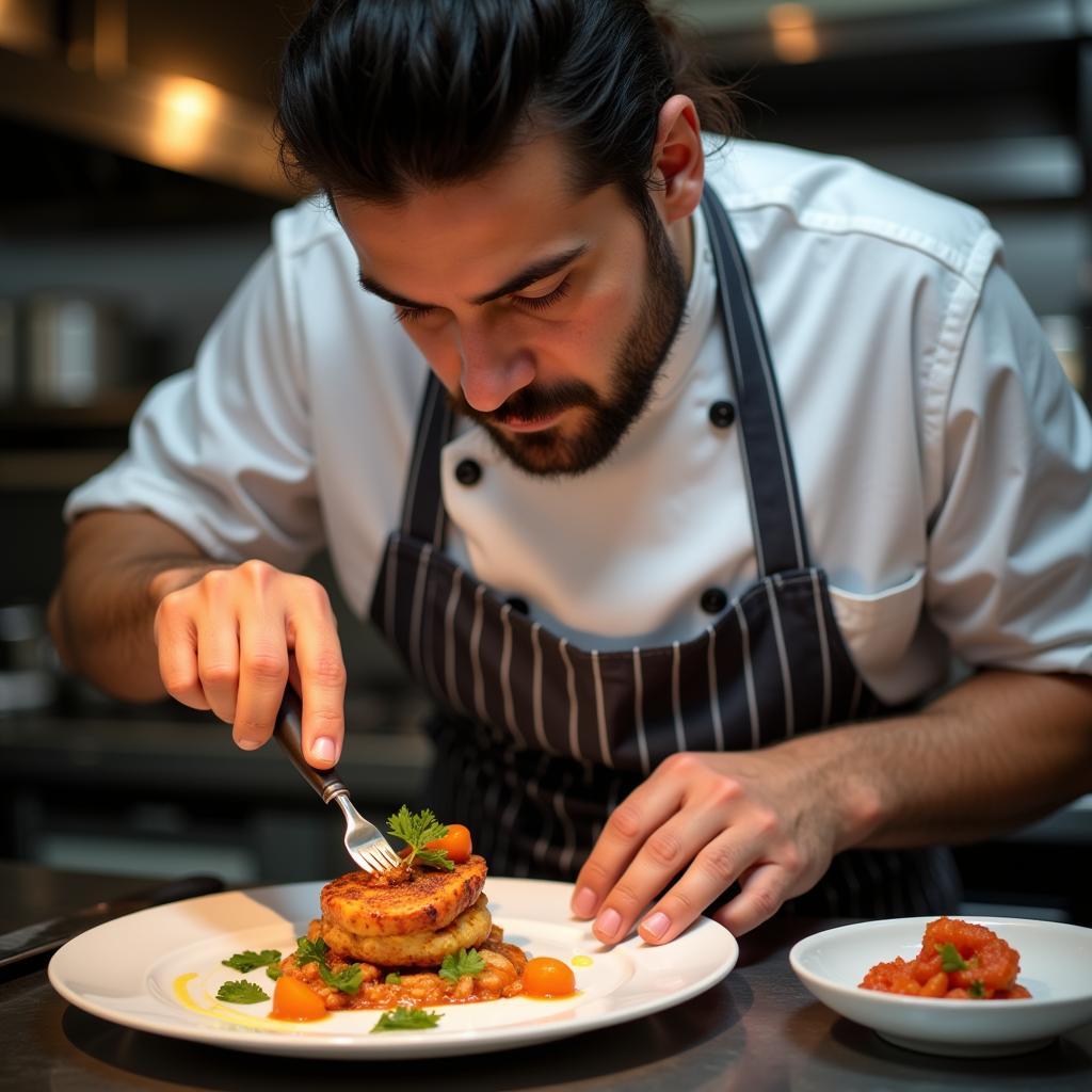 Chef Preparing Highlight Dish