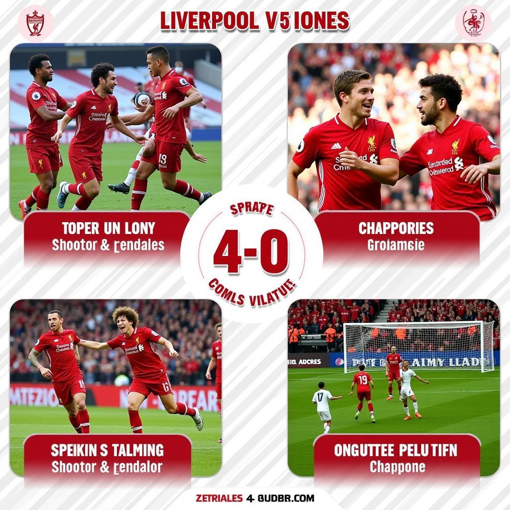 Liverpool hủy diệt đối thủ với tỉ số 4-0