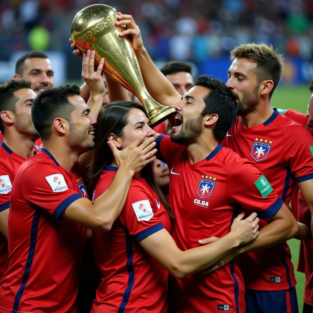 Chile ăn mừng chức vô địch Copa America 2015