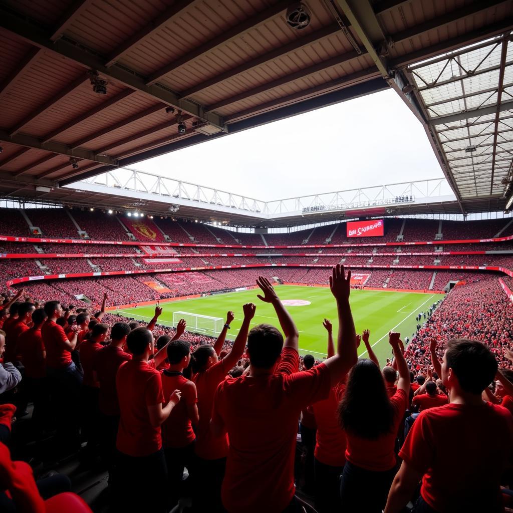 Cổ động viên MU sân Old Trafford