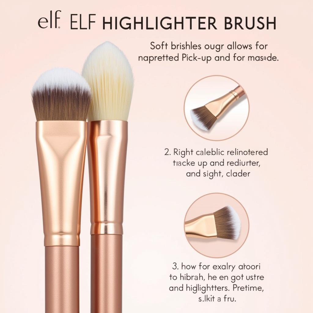 Cọ highlight elf với thiết kế lông mềm mại, bắt sáng tốt, giúp tạo hiệu ứng highlight hoàn hảo.