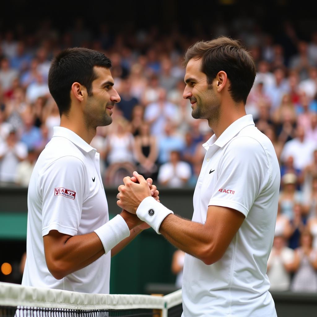 Djokovic và Federer tại Wimbledon 2019