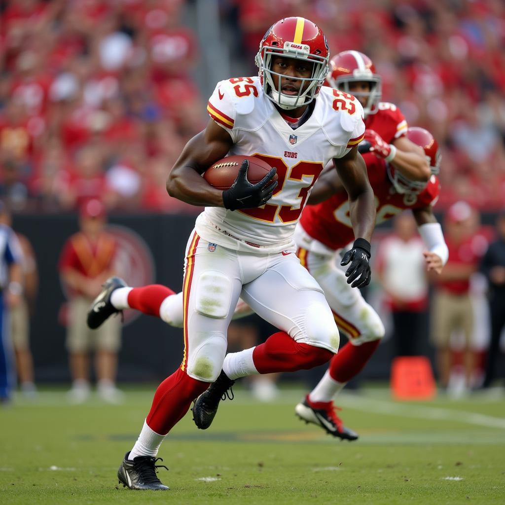 Dwayne Bowe thể hiện tốc độ vượt trội trong pha chạy bóng ghi điểm