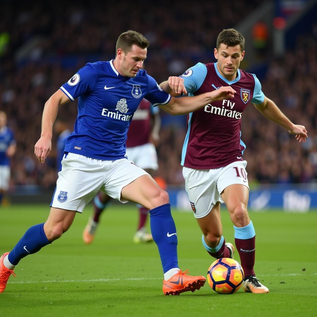 Everton và West Ham đối công kịch tính