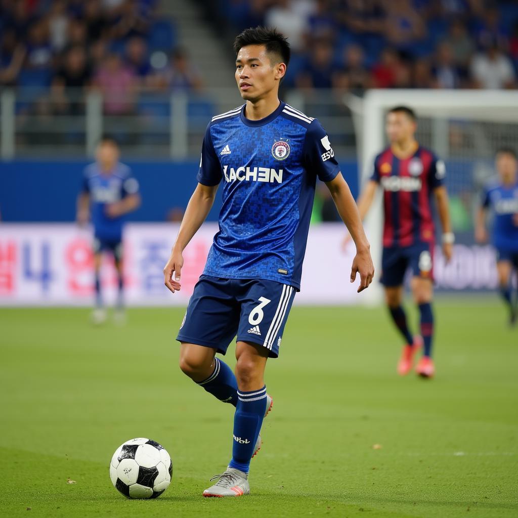 Hà Xuân Trường thi đấu tại Hàn Quốc trong màu áo Incheon United