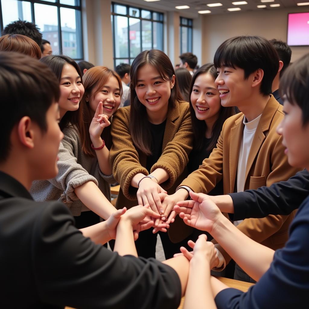 Highlight members interacting with fans at a fan meeting