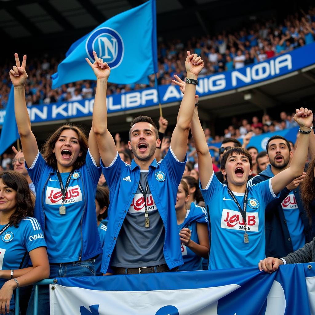 Cổ động viên Napoli cuồng nhiệt trên khán đài