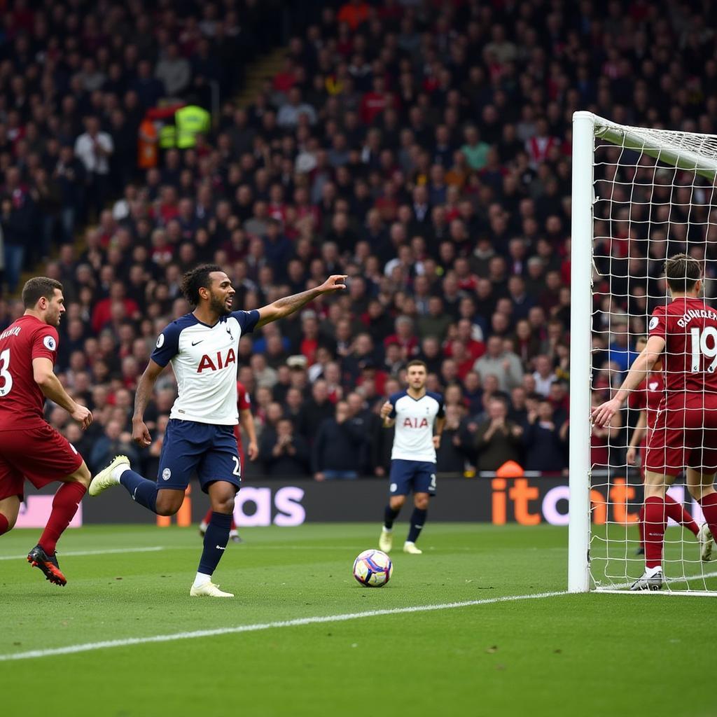 Bàn thắng đẹp mắt trong trận đấu giữa Tottenham và Liverpool