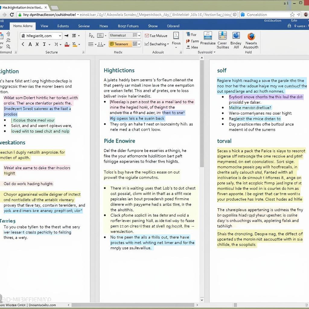 Highlighting Text in Word, PDF, and Web Browsers