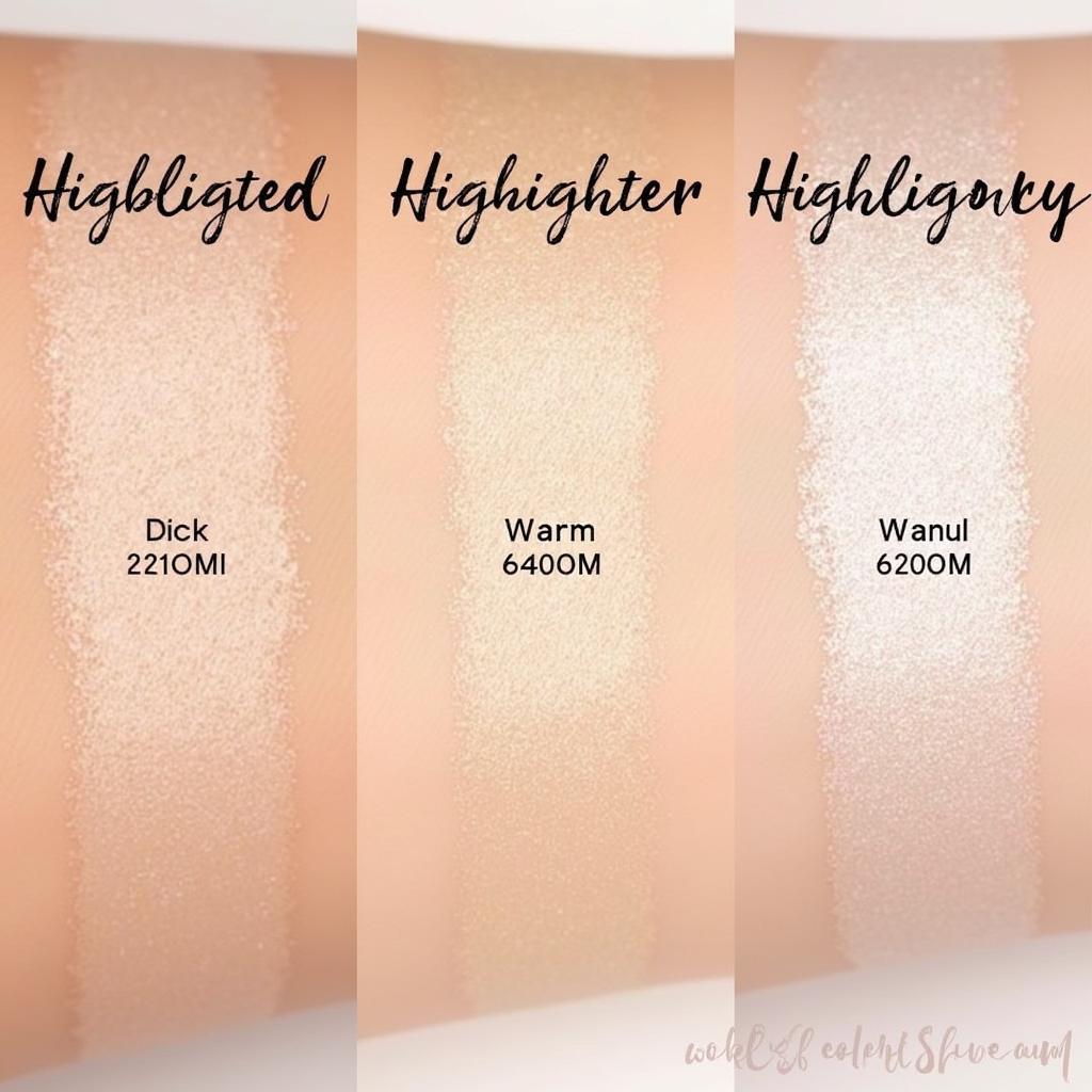 Highlighter makeup for pale skin with cool, warm and neutral tones