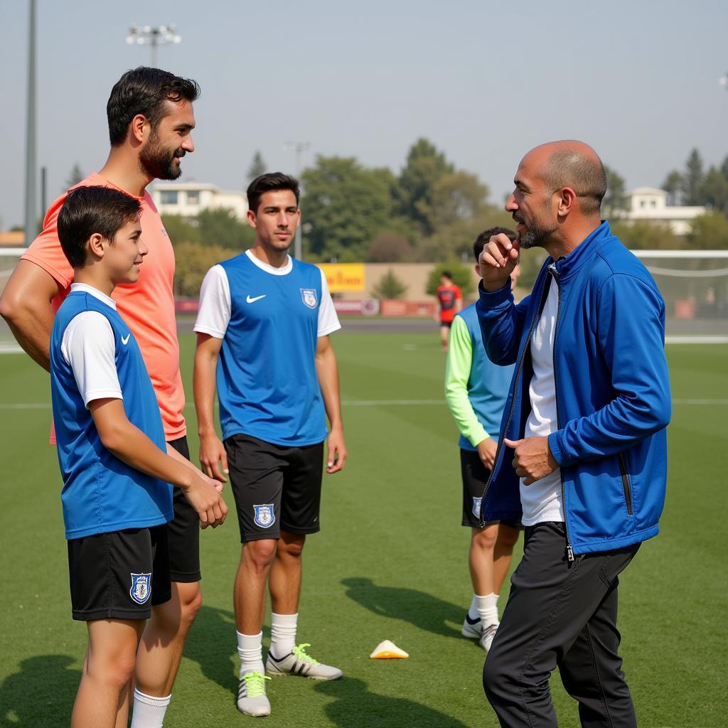 Huấn luyện viên hướng dẫn chiến thuật cho cầu thủ trẻ Israel Premier League U19.