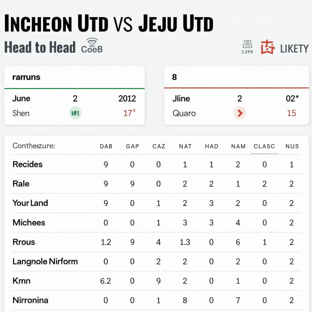 Incheon Utd vs Jeju Utd: Kỷ lục đối đầu