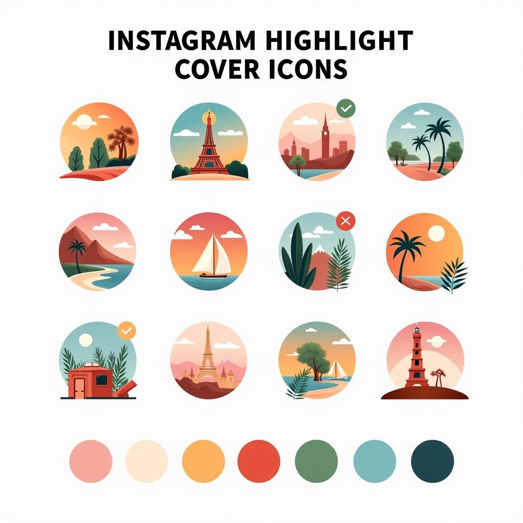 Ví dụ về Instagram Highlight Cover Icons