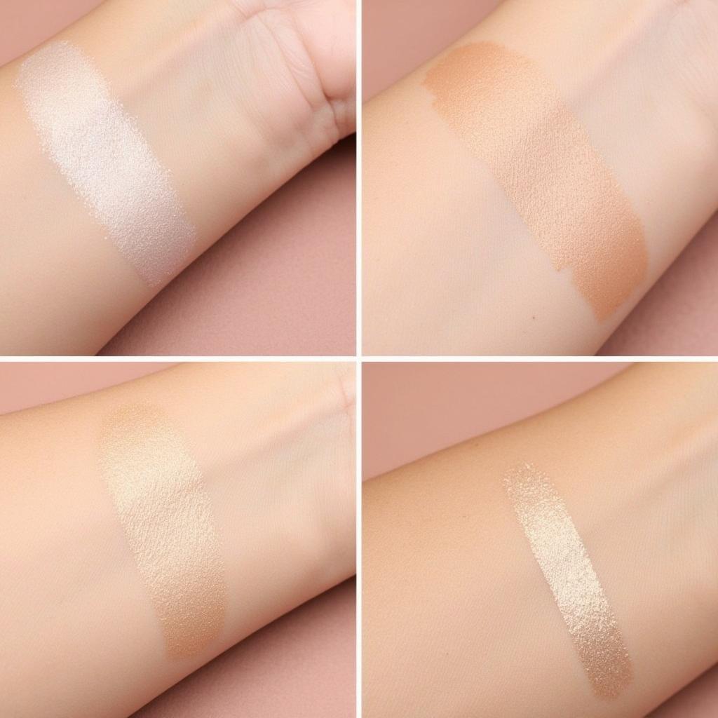 Jcat You Glow Girl Highlighter Swatches cho Làn Da Trắng