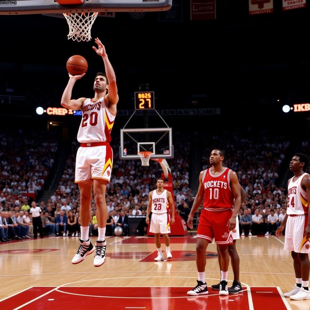 John Stockton thực hiện cú ném 3 điểm quyết định