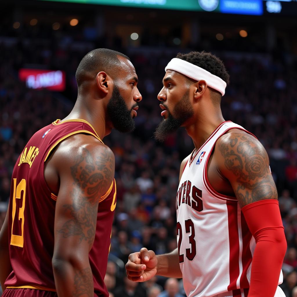 LeBron James và DeMar DeRozan đối đầu