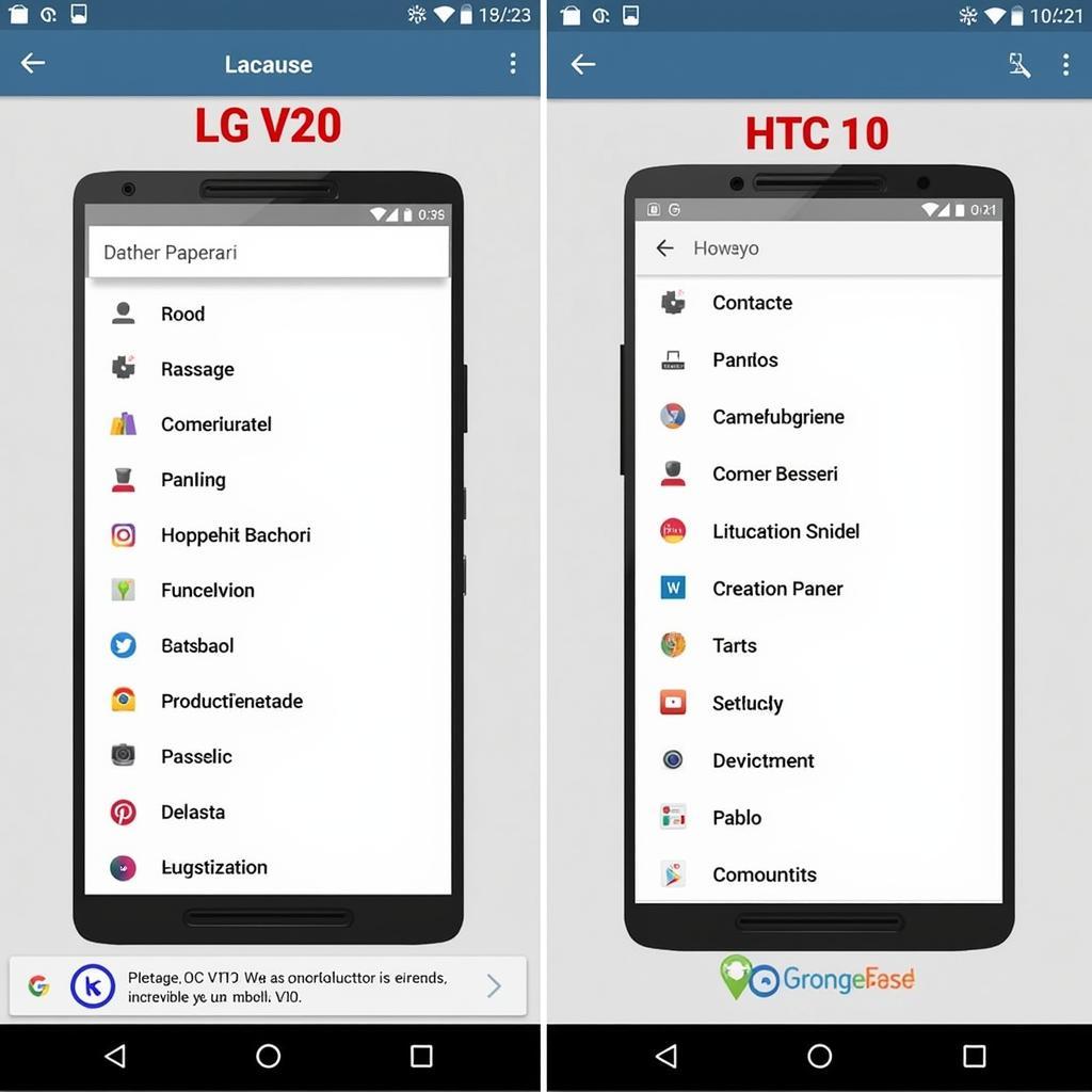 Giao diện người dùng LG V20 và HTC 10