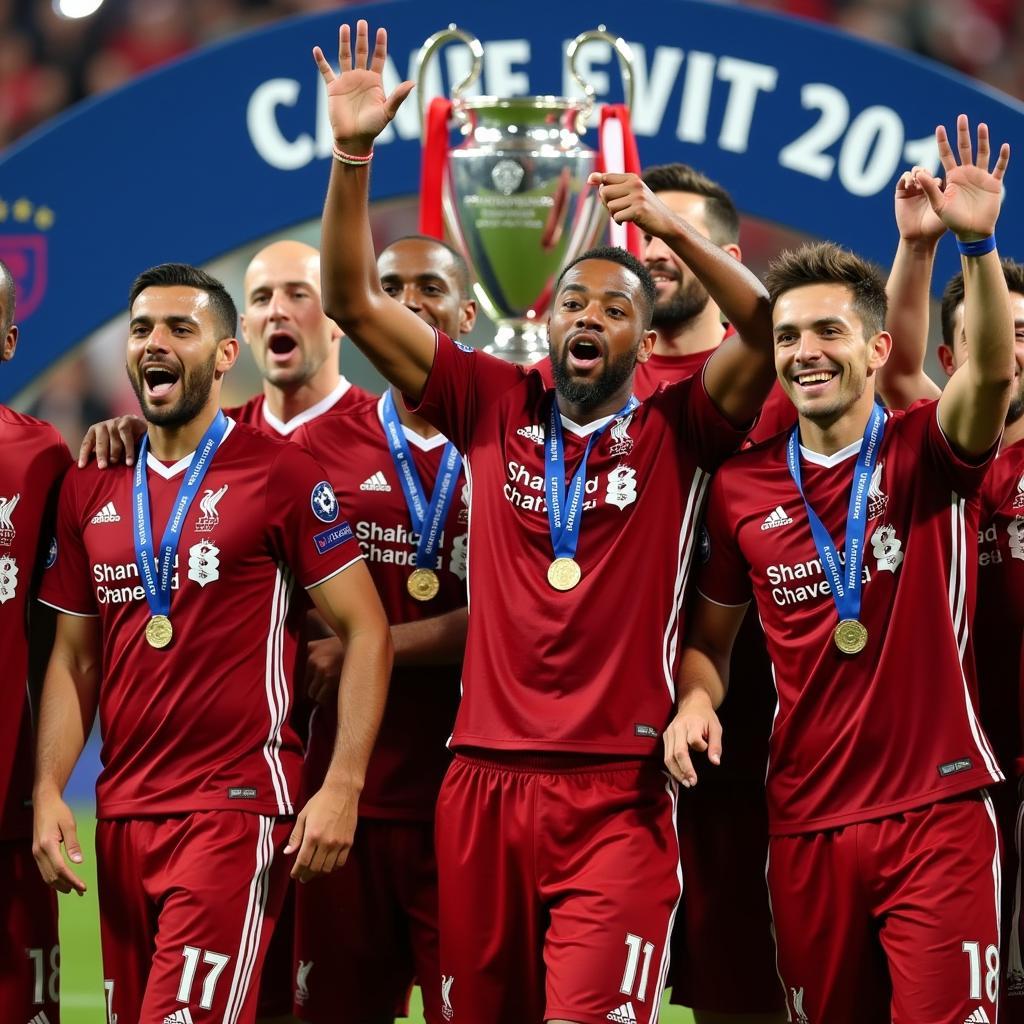 Liverpool ăn mừng chiến thắng tại Champions League