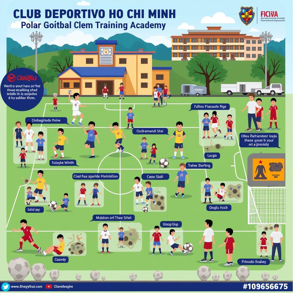 Hình ảnh lò đào tạo trẻ của Club Deportivo Hồ Chí Minh, nơi ươm mầm những tài năng bóng đá tương lai.