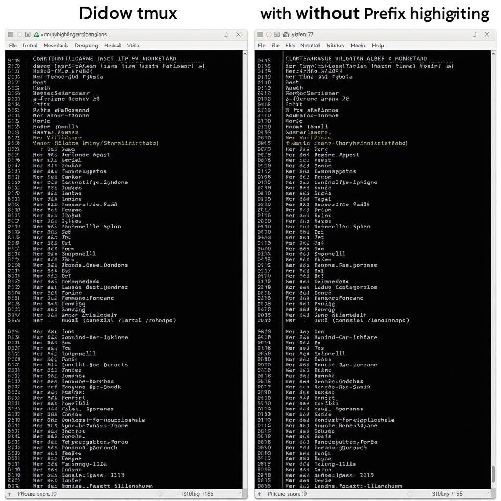 Minh họa lợi ích của việc sử dụng tmux prefix highlight