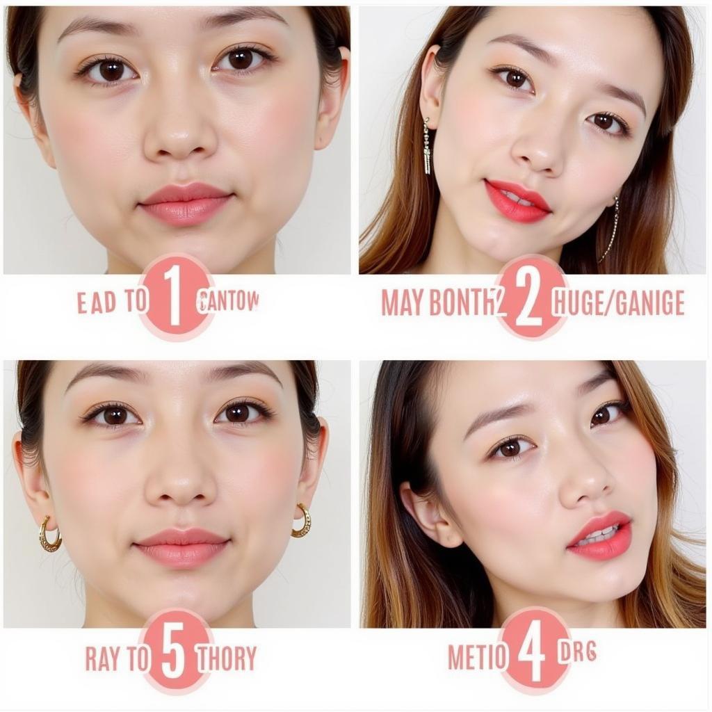 Mamonde Highlight Lip Tint màu 6 kết hợp trang điểm