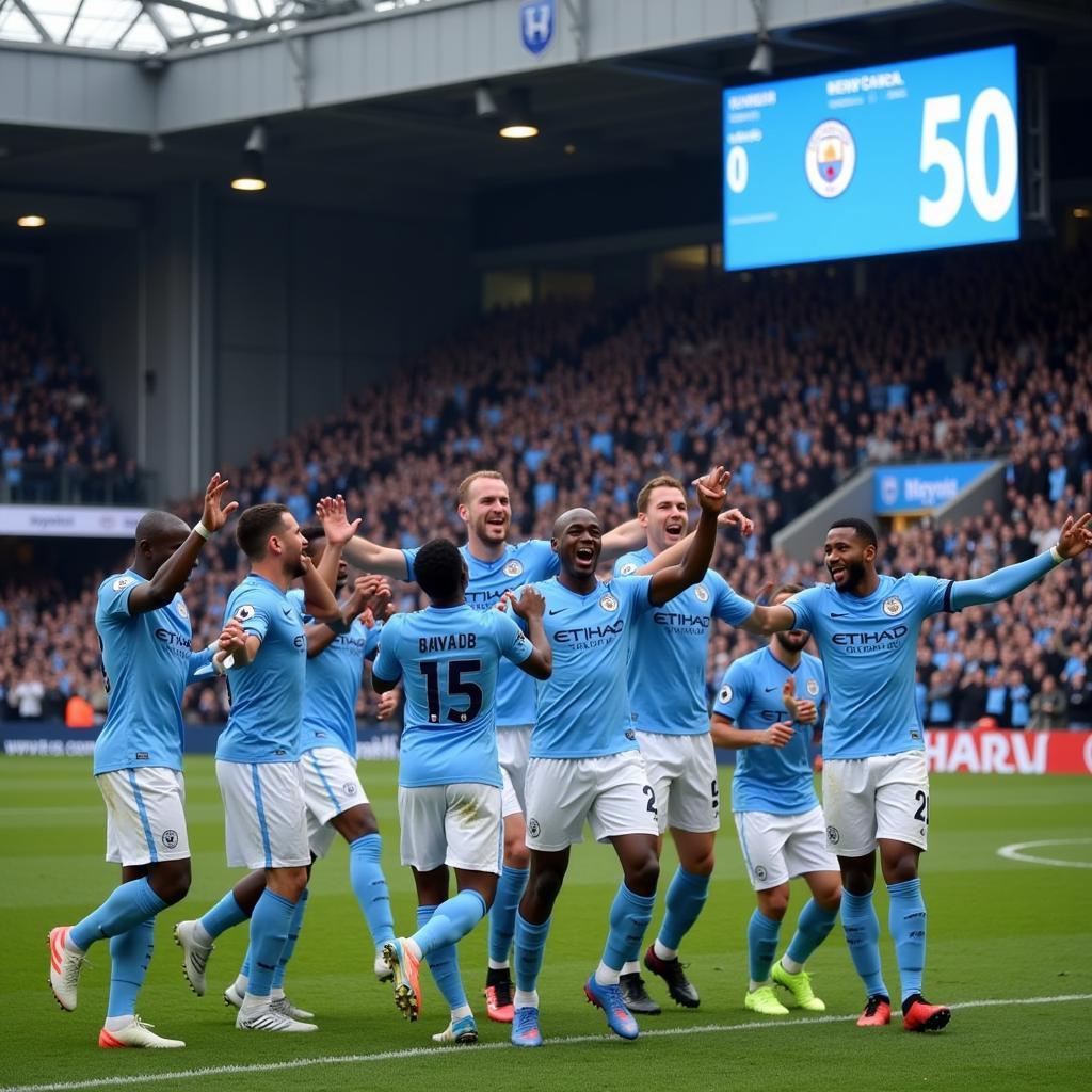 Man City ghi 500 bàn thắng