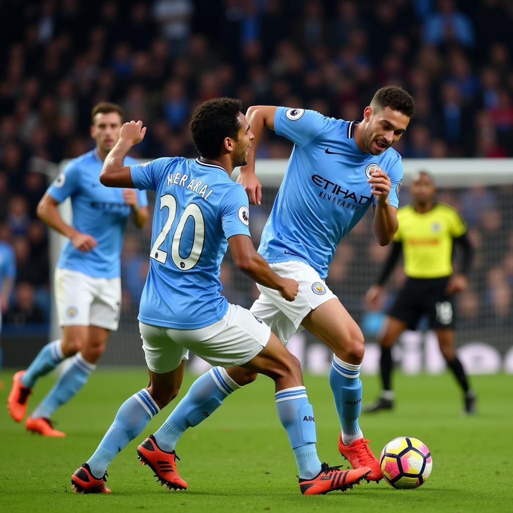 Man City tấn công dồn dập Atalanta